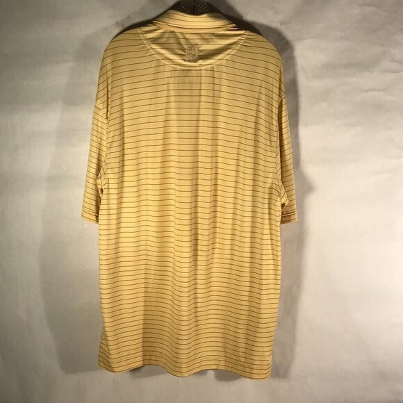 FootJoy Striped Yellow Golf Golfing Polo Button Up Shirt - Picture 8 of 9